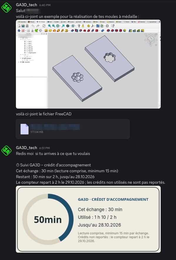 Une réponse dans le salon privé Discord (nom anonymisé)
