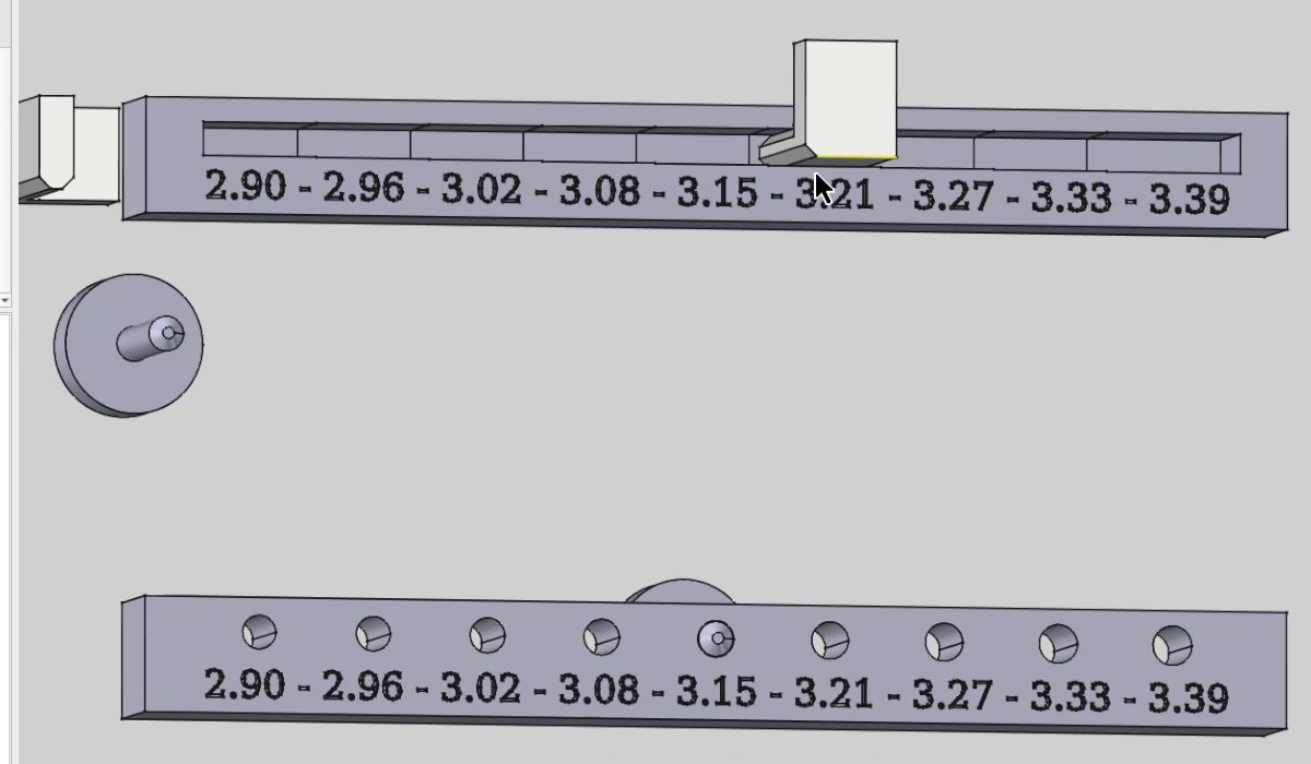 Éprouvettes dans FreeCAD : rainure et perçages de 2,90 à 3,39 mm