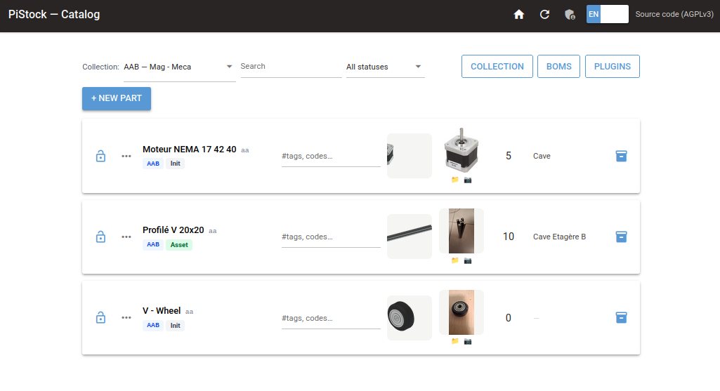 Le catalogue des pièces