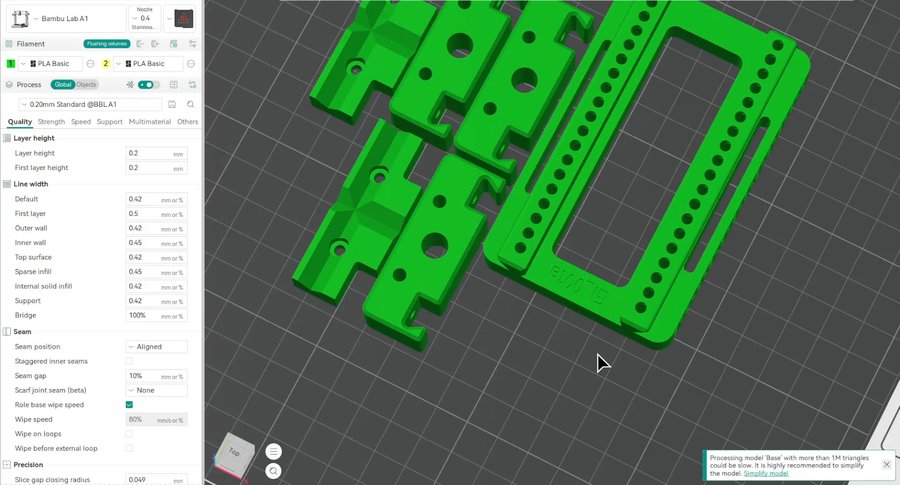 Orientation des pièces dans le slicer